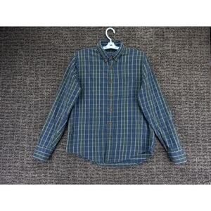 Abercrombie & Fitch Shirt Mens Large Blue Green Plaid Flannel Muscle Outdoor